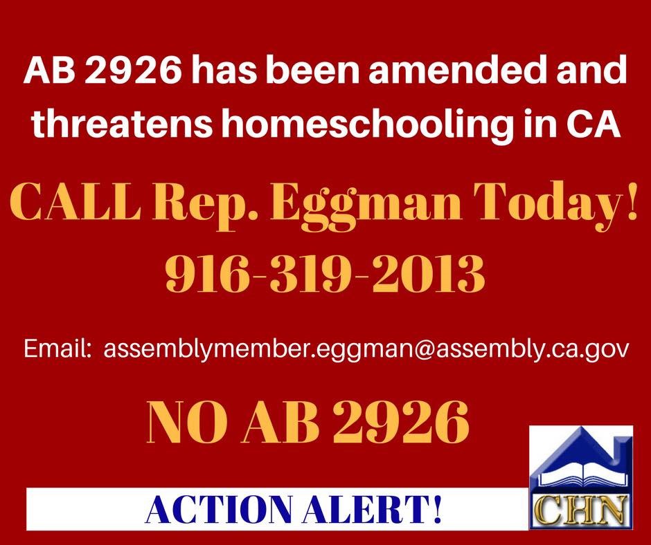 Current Bills & Alerts California Homeschool Network